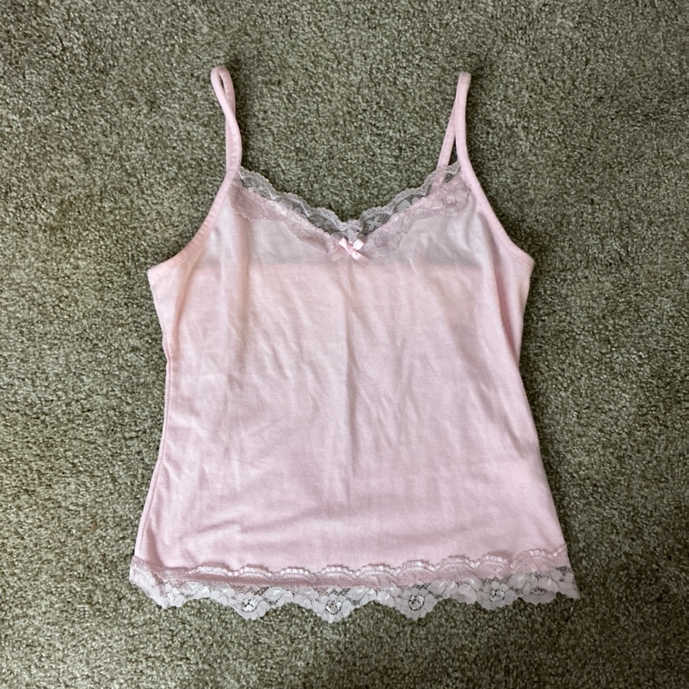 Pink lace tank top size xs